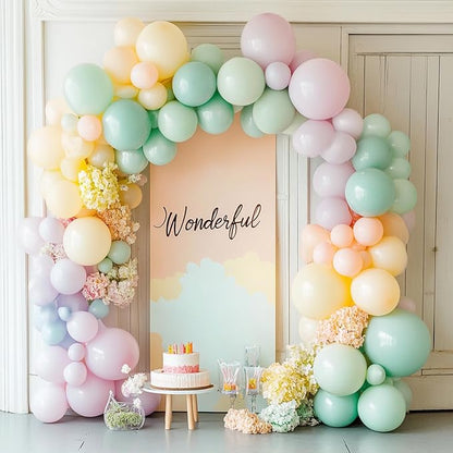 RUBFAC Green Balloons Different Sizes Mint Green Balloon Arch 129pcs | Pastel - Image 5