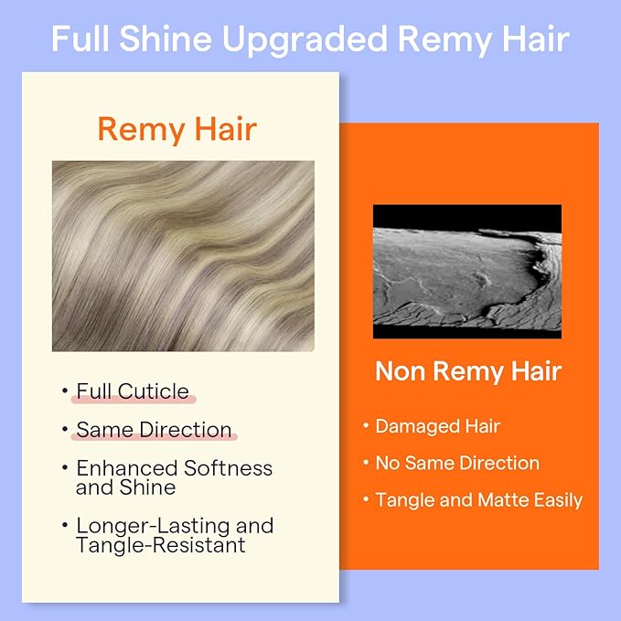 Full Shine Clip on Hair Extensions Human Hair 16 Inch Balayage Grey to Platinum Blonde Clip in Extensions for Women Grey Blonde Hair Extensions 7 Pcs 120 G