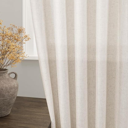 Beige Linen Curtains 90 Inches Long - Image 2