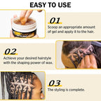 Edge Control for Black Women with Castor Oil & Biotin - Strong Hold Braiding Curly Hair Gel Edge Control Wax - Hair Styling Wax Non-Greasy, Non-Flaking, Supports Hair Growth, For All Hair Types 5.3 OZ