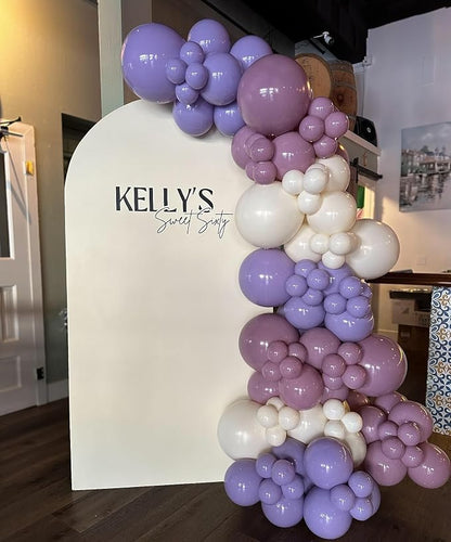Paready 60pcs Metallic Gold Purple Balloons Set, 12 Inch Pastel Purple - Image 6