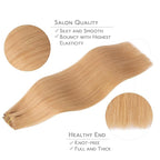 WENNALIFE Human Hair Clip In Extensions, 18 Inch 150g 9pcs, Strawberry Blonde Remy Hair Extensions, Real Hair Coloured