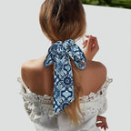 Headbands Blue Indigo Tie Dye Art Head Hairband for Women Girls Lady, Beauty Skinny Neck Scarves Yoga Travel Shower Sweat Band Headbands Adjustable Hairlace Hand Decor