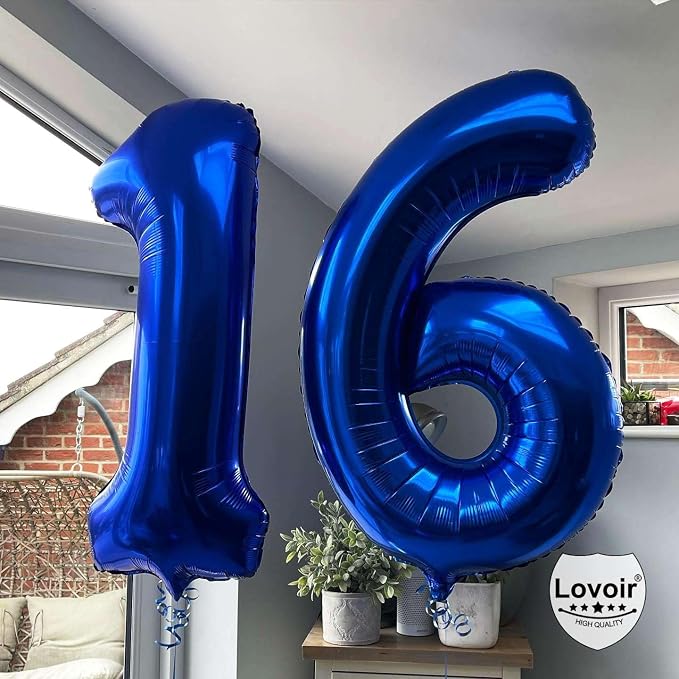 Navy Blue 17 Number Balloons, 40 Inch Giant Number 17 Balloons Foil Mylar - Image 4