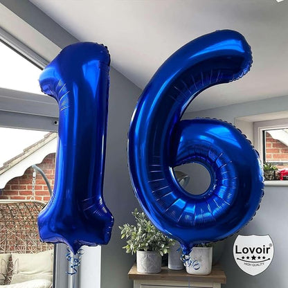 Navy Blue 19 Number Balloons, 40 Inch Giant Number 19 Balloons Foil Mylar - Image 4