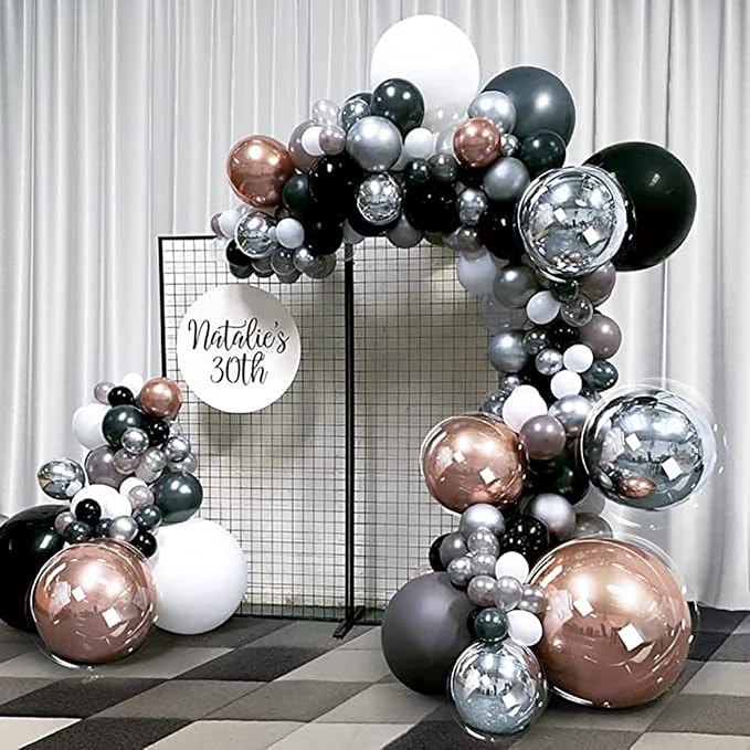 10 Pcs 22 Inch Black Mylar Balloons, Large 4D Giant Round Foil Balloon Big - Image 3