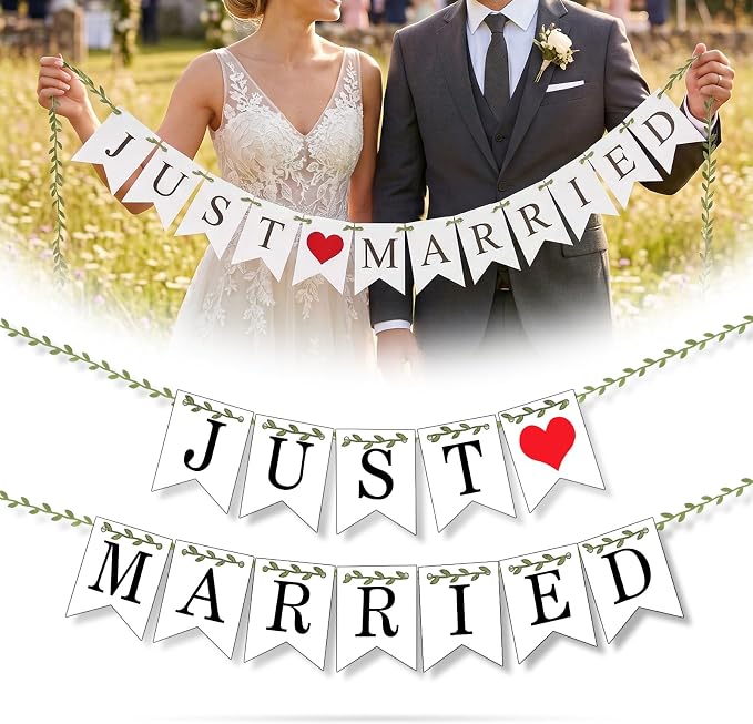 Vintage Just Married Banner by BetterLifeforyou