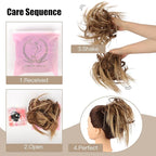 HMD Tousled Updo Messy Bun Hair Piece Hair Extension Ponytail With Elastic Rubber Band Updo Bun Synthetic Hairpieces for Women