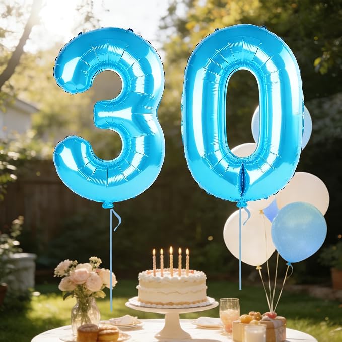 40 Inch Number 30 Balloons for 30th Birthday Party Decorations, 0-100 Jewelry - Image 3