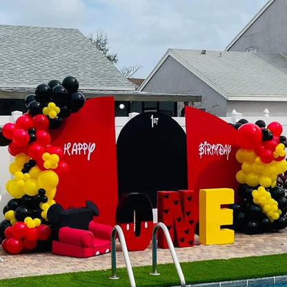 YMSZ Red Black Yellow Balloons Arch Kit, Birthday Party Balloons | 134Pcs Red - Image 6