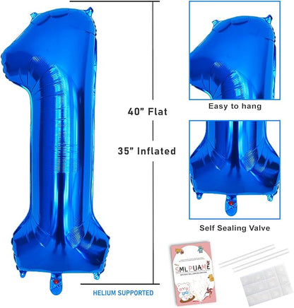 40 Inch Navy Blue 10 Balloon for 10th Birthday Party, Helium Giant Foil Number - Image 5