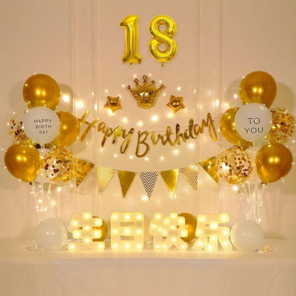 2 Set 20 Pcs Number Balloons 16 Inch Gold 0-9 Number Mylar Foil Balloons Gold - Image 4