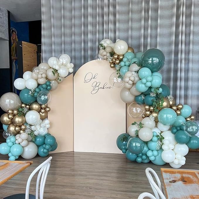 158PCS Teal Balloons Arch Garland Kit, Teal Birthday Party Decorations | - Image 3