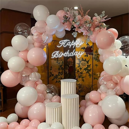 130-Pack 18/12/10/5 Inch Pastel Pink & White Balloon Garland Kit | Different - Image 5