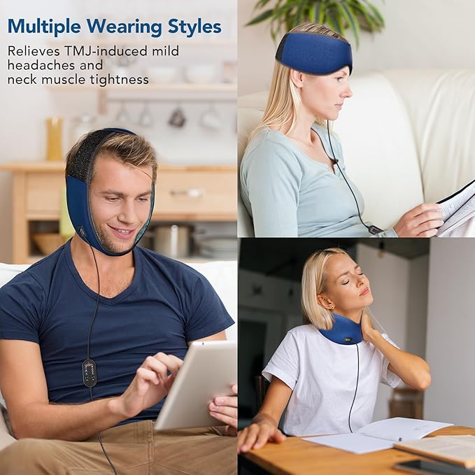Heating Pad for TMJ Relief, USB Electric Washable Jaw Heating Pad with 3 Heat and 4 Time Settings for Jaw Chin Wisdom Teeth Issues, Oral and Facial Surgery (Blue)