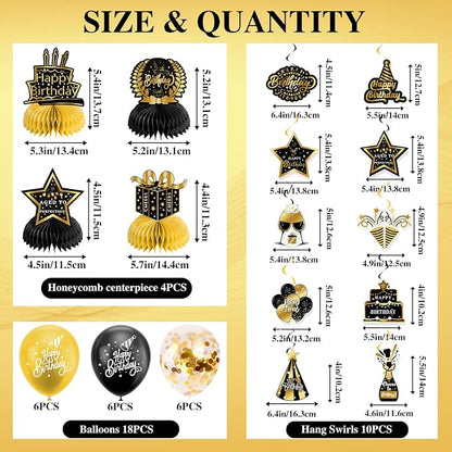 Black Gold Birthday Decorations - Image 7