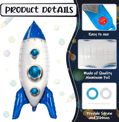2 Pcs Large Blue Rocket Balloons - Image 5