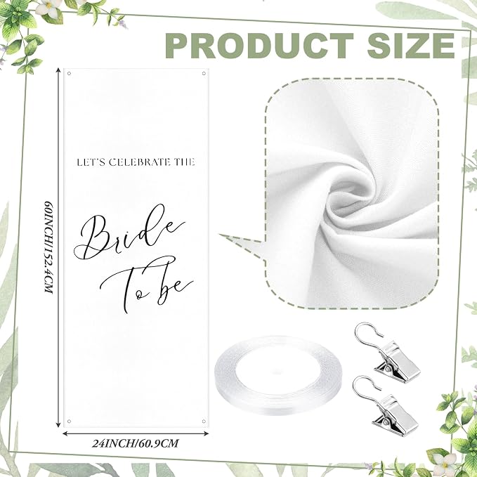 Yousoontic Bride to Be Linen Rustic Bridal Shower Welcome Banner Plain Ceremony - Image 2