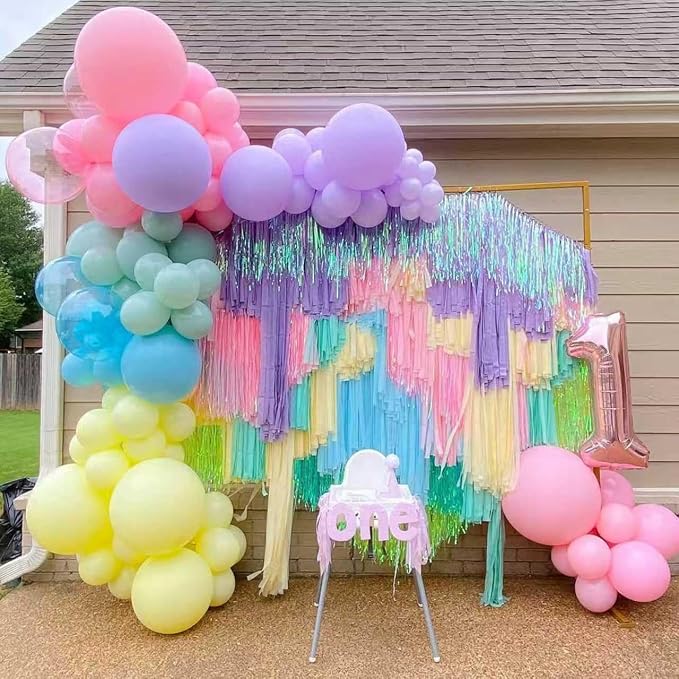 Pastel Rainbow Balloon Arch Kit, Macaron Assorted Colorful Party Balloons | - Image 4