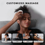 Breo Portable Mini Scalp Massager – IPX7 Waterproof Rechargeable Head Massager for Scalp Relax, Stress Relief Tool with Bamboo Wood Charging Base, Removable Massage Nodes (Silver with Base)