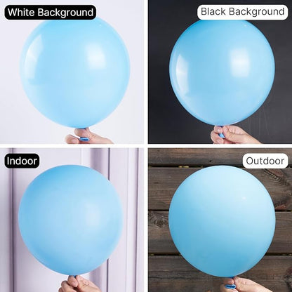 PartyWoo Light Blue Balloons 50pcs Baby Pastel Sky Aqua Blue Color | 12 Inch - Image 2