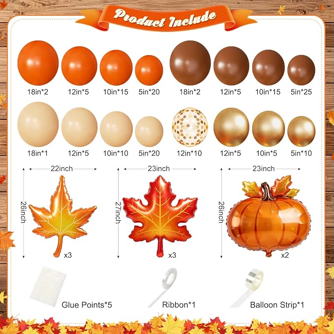 Fall Balloon Arch Kit for Fall Thanksgiving Decorations Indoor Outdoor | Orange - Image 5