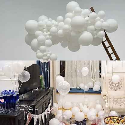 5 inch White Latex Balloons - Image 5
