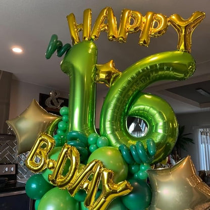40 Inch Green Number 1 Balloon for 1st Birthday Decoration, Large Self Inflate - Image 4
