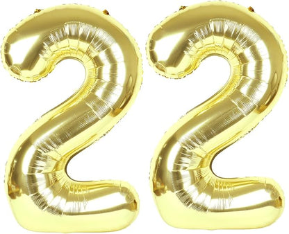 22 Balloon - Champagne Gold Birthday Number Balloons, 40 Inch Decorations | by ALPHADELTAPI