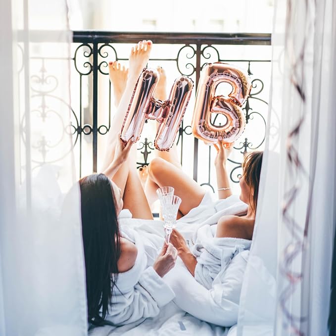 52 pcs Rose Gold Foil Letter Balloons - Image 5