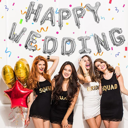 Silver Happy Birthday Balloon Banner Set -16" Foil Letters Balloons | 76pcs - Image 4