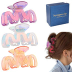 Hair Claw Clips - 3.35 in Hair Clip for Women Thick Hair -Accessories for Women and Girls - 3Pcs Nonslip Claw Clip for Women (Multi-colored6)