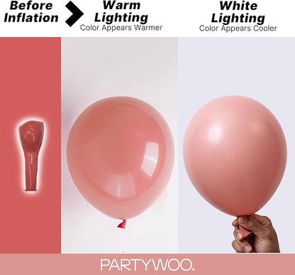 PartyWoo Dusty Pink Balloons 100pcs Dusty Rose Boho Netural Pink Color | 36 18 - Image 3