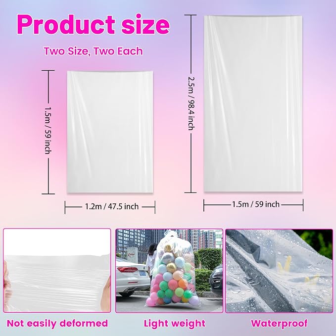 4 Pcs Balloon Bags for Transport 98x59 inches/47x59 inches | Large Plastic - Image 3