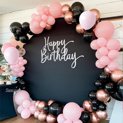 Pink and Black Balloon Arch Kit, Macaron Heart Latex Balloons - Image 7