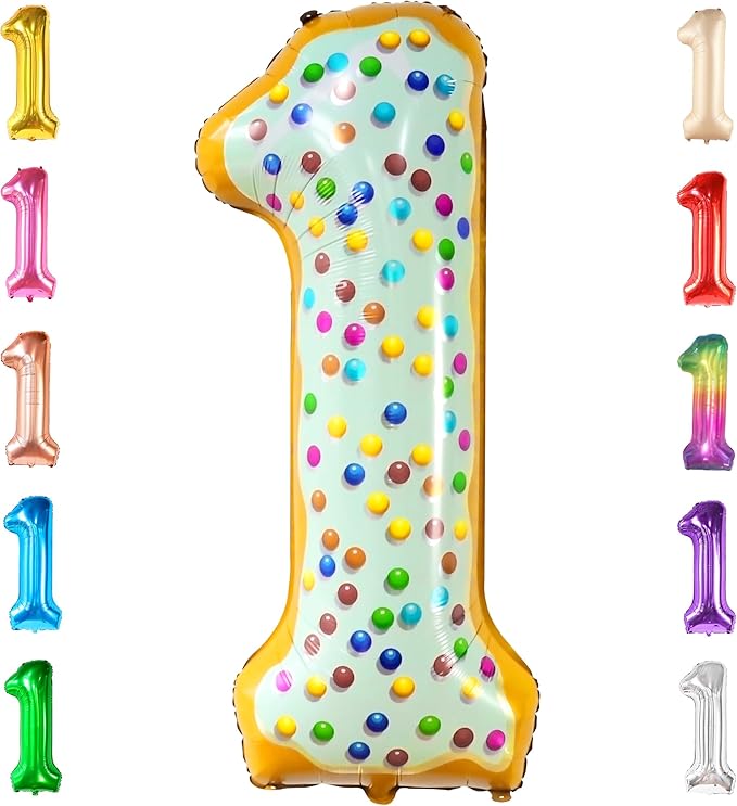 KatchOn Number 1 Donut Balloon 40 Inch Sweet One Birthday Party Decorations | by KatchOn