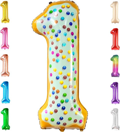 KatchOn Number 1 Donut Balloon 40 Inch Sweet One Birthday Party Decorations | by KatchOn