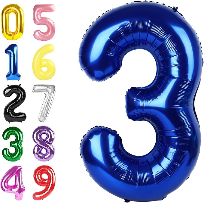 Numbers 2 Balloon 40Inch Navy Blue Balloons by Argthjy