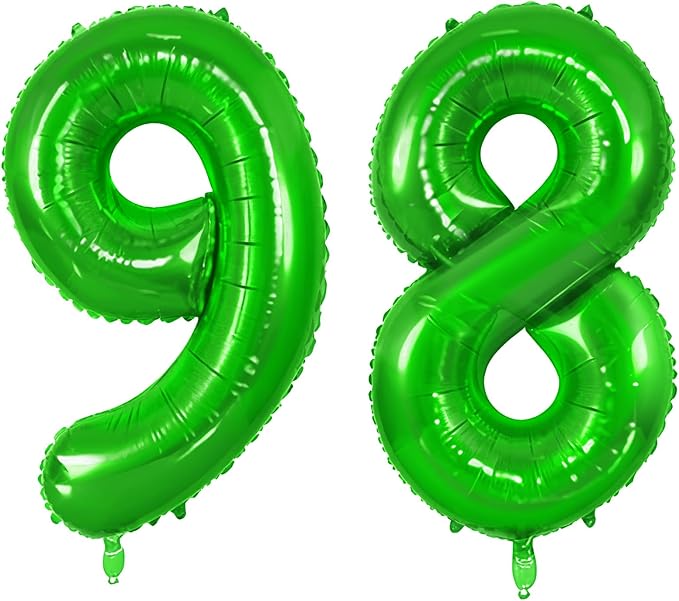 Number 98 Balloons for 98th Birthday Party Decorations, 0-100 Large No.98 by Joycard