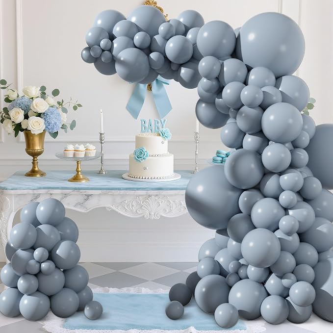 Amandir 153pcs Dusty Blue Balloons Arch Garland Kit Different Sizes | 18 12 10 - Image 6