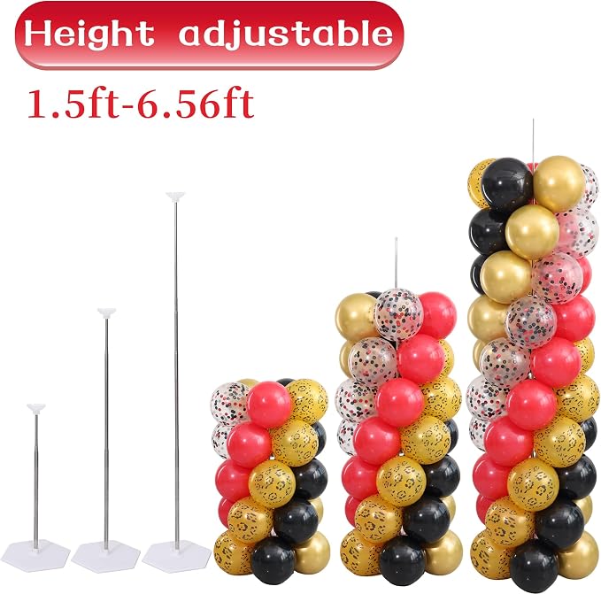 Red Black Gold Balloon Column Stand Kit Set of 2 - Image 4