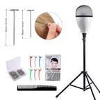Klvied Reinforced Wig Stand Tripod Mannequin Head Stand, Adjustable Holder for Cosmetology Hairdressing Training with T-with Caps, T-Pins, Comb, Hair Clip, Carrying Bag