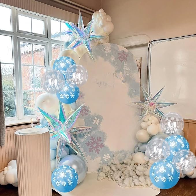 Pearl Purple and Blue Balloons 50pcs, Winter Wonderland Pearl Purple Blue White - Image 7