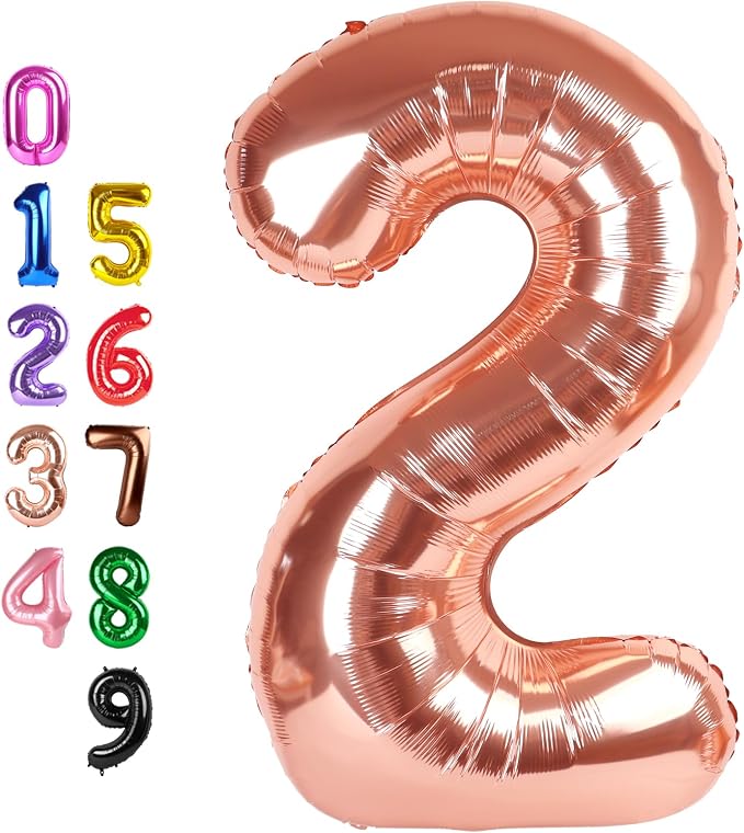 Number Balloons 2 Balloon 40 inch Rose Gold by Enyeopd