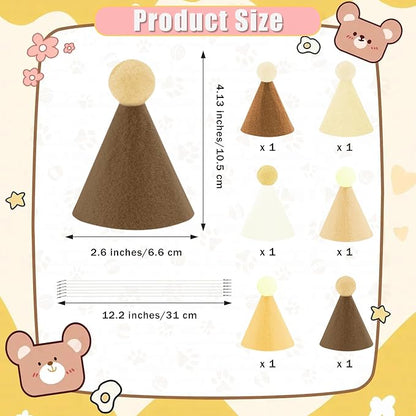CANREVEL Mini Party Hats for Stuffed Animals Headwear, Birthday Hats - Image 2