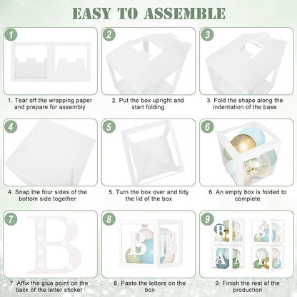 153Pcs Dusty Blue Sage Green Balloons Arch Kit Baby Shower Decorations | Fog - Image 4