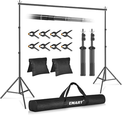 EMART Backdrop Stand 10x7.8ft Photo Studio Adjustable Background Stand Support by EMART