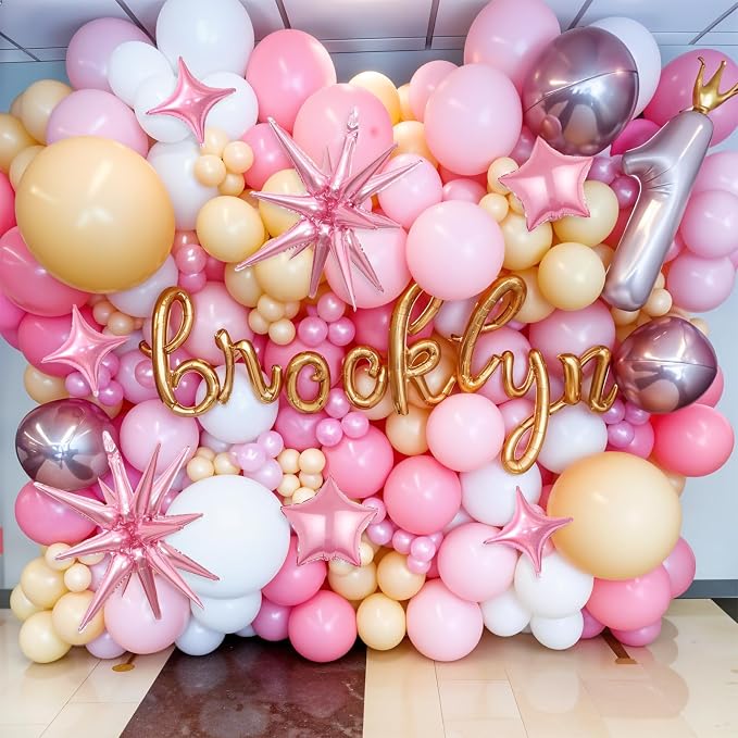 14pcs Pink Star Balloons, Mixed Star Foil Balloon, 22Inch Explosion Stars - Image 3