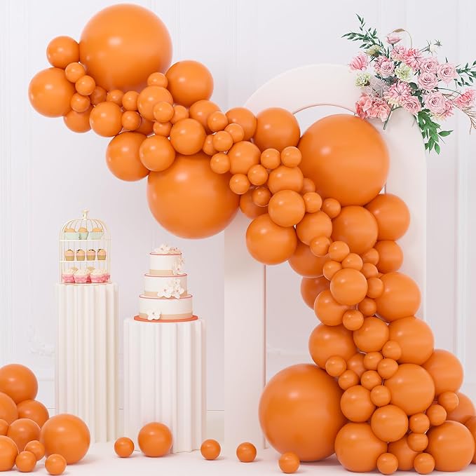 135pcs Orange Balloon Arch Kit Different Size of 18 12 10 5 Inch Burnt Orange by YISHEBAPA