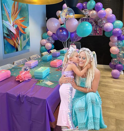Mermaid Balloons Pink Purple Party Balloon, Under The Sea Party Decorations - Image 7